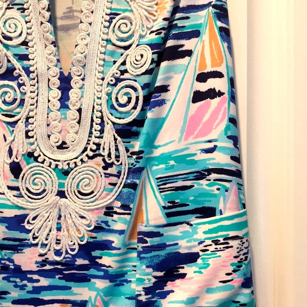 NWT $218 Lilly Pulitzer Carlotta Sailboat Shift Dress Size 00 - Picture 7 of 12